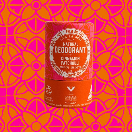 Viva La Body Petite Natural Deodorant Cinnamon & Patchouli 32gm - Dr Earth - Body & Beauty, Deodorant, Bath & Body