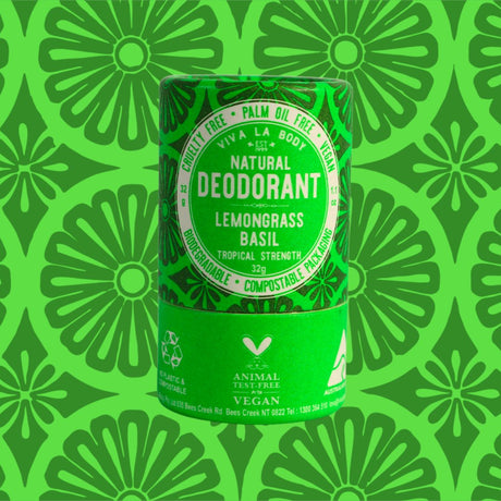 Viva La Body Petite Natural Deodorant Lemongrass & Basil 32gm - Dr Earth - Body & Beauty, Deodorant, Bath & Body