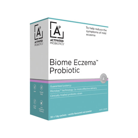 ACTIVATED PROBIOTICS Biome Eczema Probiotic Vanilla Sachets 1.8g x 30 Pack - Dr Earth - Practitioner Supplements, Activated Probiotics