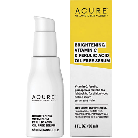 ACURE Brightening Vit C & Ferulic Acid Oil Free Serum 30ml - Dr Earth - Skincare