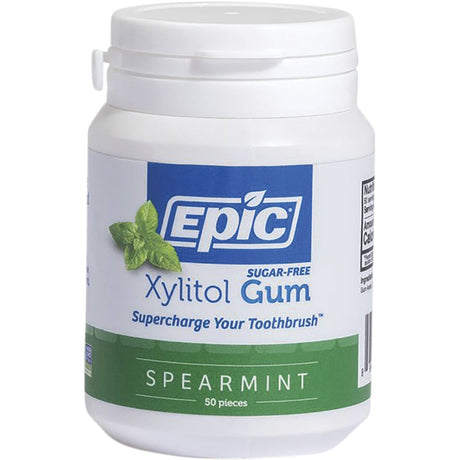 Epic Xylitol Chewing Gum Spearmint 50pcs - Dr Earth - Gum & Mints, Oral Care