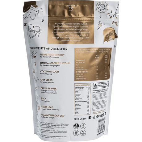 Happy Way Whey Protein Powder Coffee 500g - Dr Earth - Nutrition