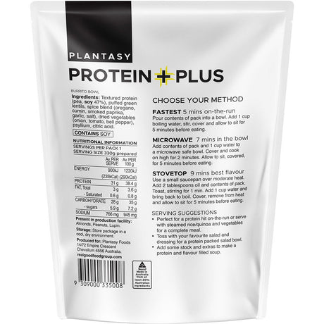 Plantasy Foods Protein Plus Bowl Bang'n Burrito Bowl 80g - Dr Earth - Convenience Meals