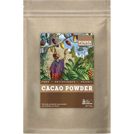 Power Super Foods Cacao Powder Kraft Bag 125g - Dr Earth - Cacao