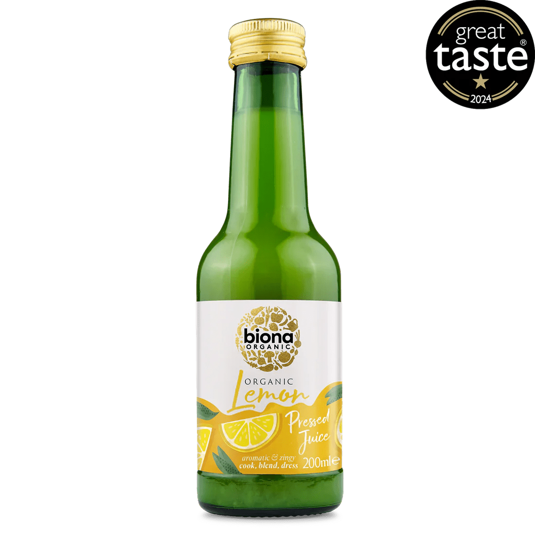 BIONA ORGANIC LEMON JUICE PRESSED 200ML - Dr Earth - Pantry, Condiments, Black Friday Sales, Clearance