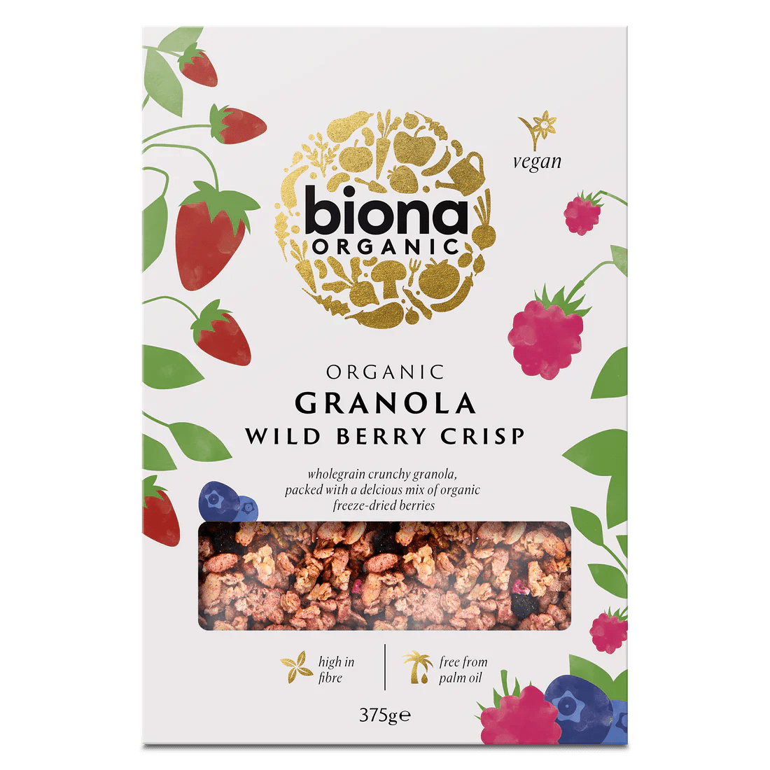 BIONA ORGANIC WILD BERRY CRISP GRANOLA 375G - Dr Earth - Breakfast, Black Friday Sales, , Clearance