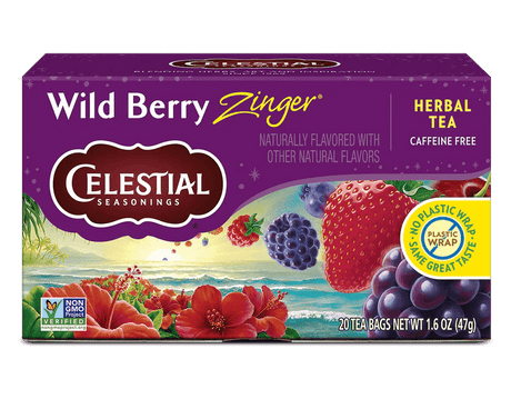 CELESTIAL TEA WILD BERRY ZINGER 20 TEABAGS - Dr Earth - Drinks, Black Friday SalesBreakfast, Black Friday Sales, , Clearance