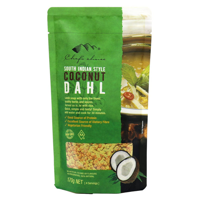 Chef's Choice Coconut Dahl 170g - Dr Earth - Pantry, Beans & Grains, Convenience Meals