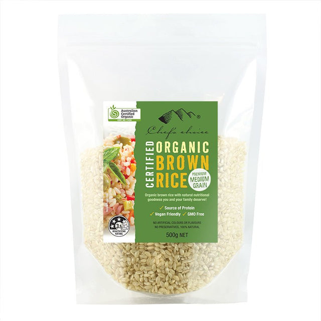 Chef's Choice Organic Brown Rice 500g - Dr Earth - Pantry, Rice Pasta & Noodles