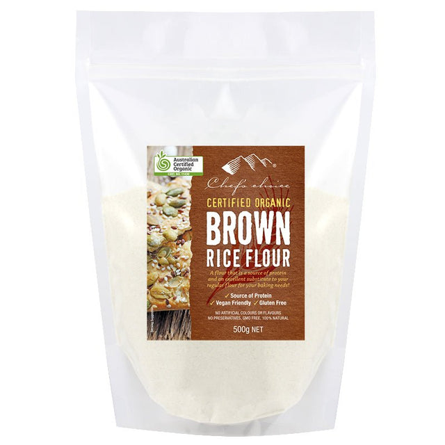 Chef's Choice Organic Brown Rice Flour 500g - Dr Earth - Pantry, Baking