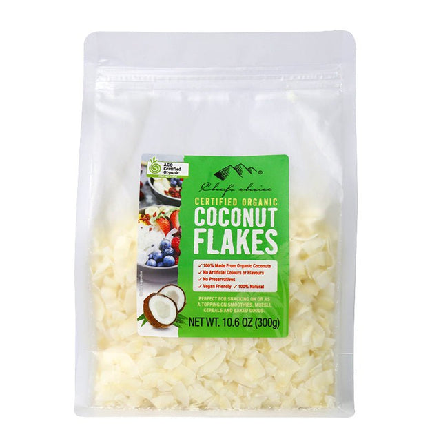 Chef's Choice Organic Coconut Flakes 300g - Dr Earth - Pantry, Baking