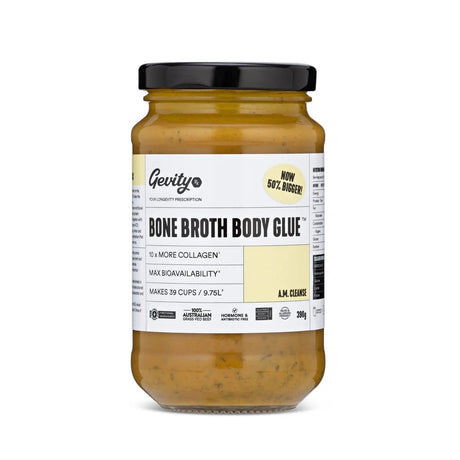 Gevity RX Bone Broth Body Glue A.M. Cleanse 390g - Dr Earth - Stock & Gravy