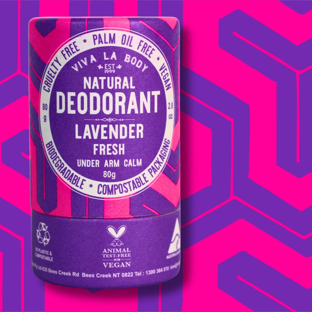 Viva La Body Natural Deodorant Lavender Fresh 80gm - Dr Earth - Body & Beauty, Deodorant, Bath & Body