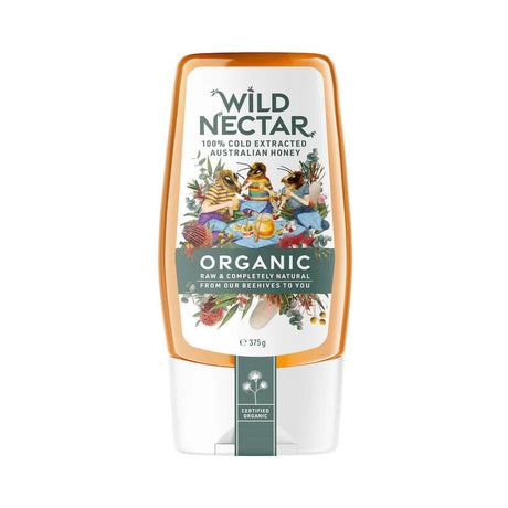 Wild Nectar Organic Australian Honey 375g Squeeze - Dr Earth - Sweeteners