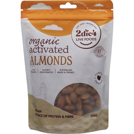 2die4 Live Foods Organic Activated Almonds 300g - Dr Earth - Dried Fruits Nuts & Seeds