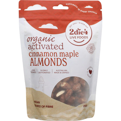 2die4 Live Foods Organic Activated Almonds Cinnamon Maple 250g - Dr Earth - Dried Fruits Nuts & Seeds