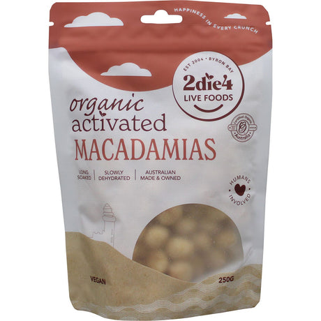 2die4 Live Foods Organic Activated Macadamias 250g - Dr Earth - Dried Fruits Nuts & Seeds