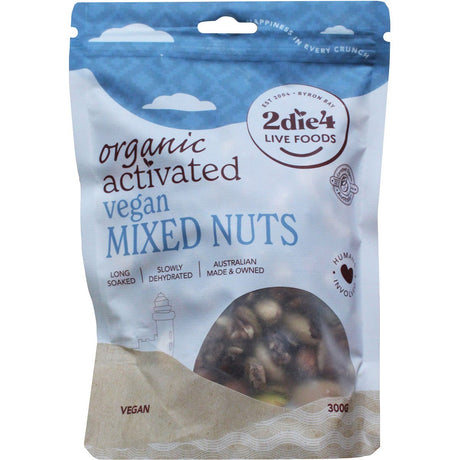 2die4 Live Foods Organic Activated Mixed Nuts Vegan 300g - Dr Earth - Dried Fruits Nuts & Seeds