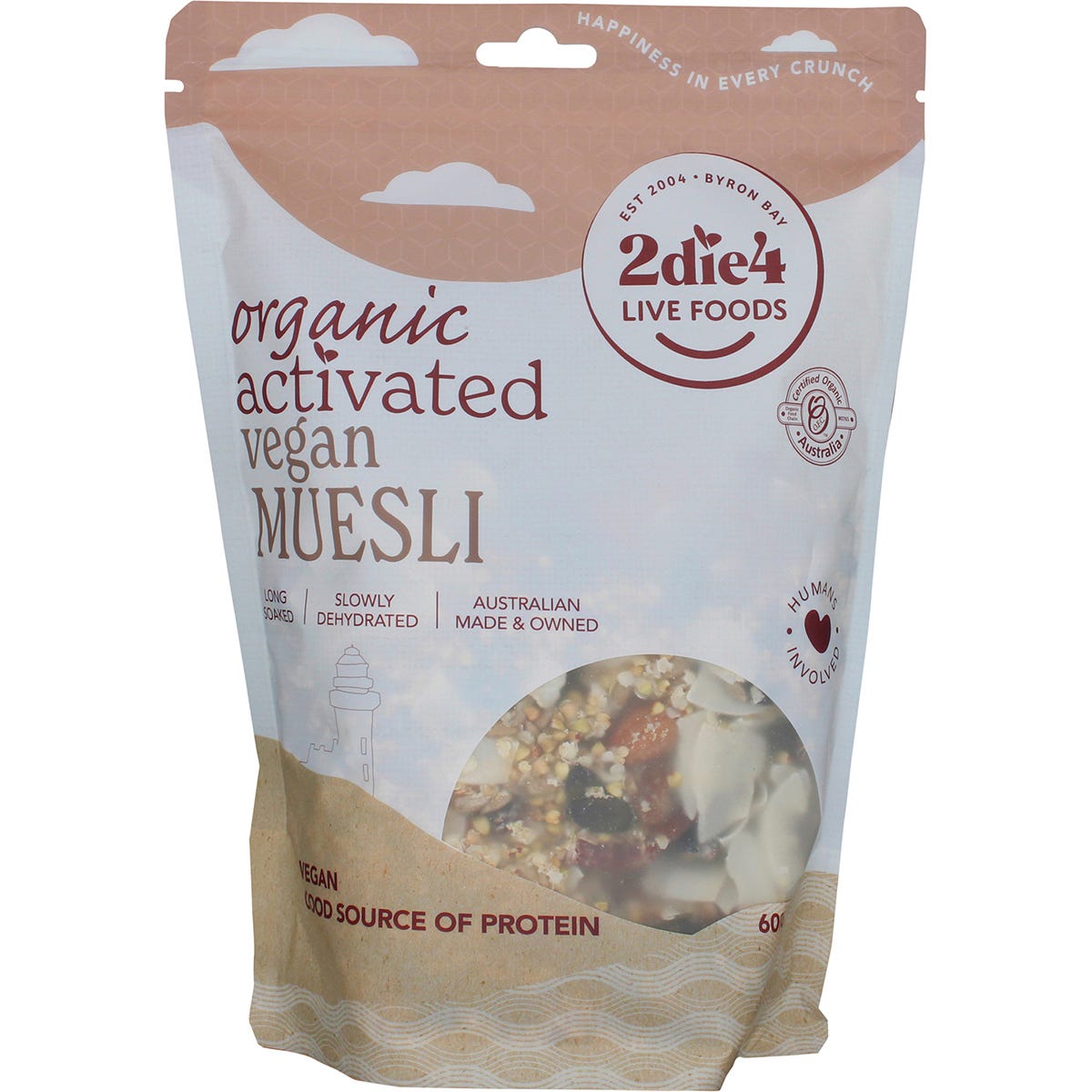 2die4 Live Foods Organic Activated Muesli 600g - Dr Earth - Breakfast
