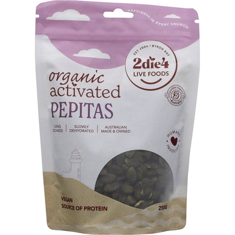 2die4 Live Foods Organic Activated Pepitas 250g - Dr Earth - Dried Fruits Nuts & Seeds