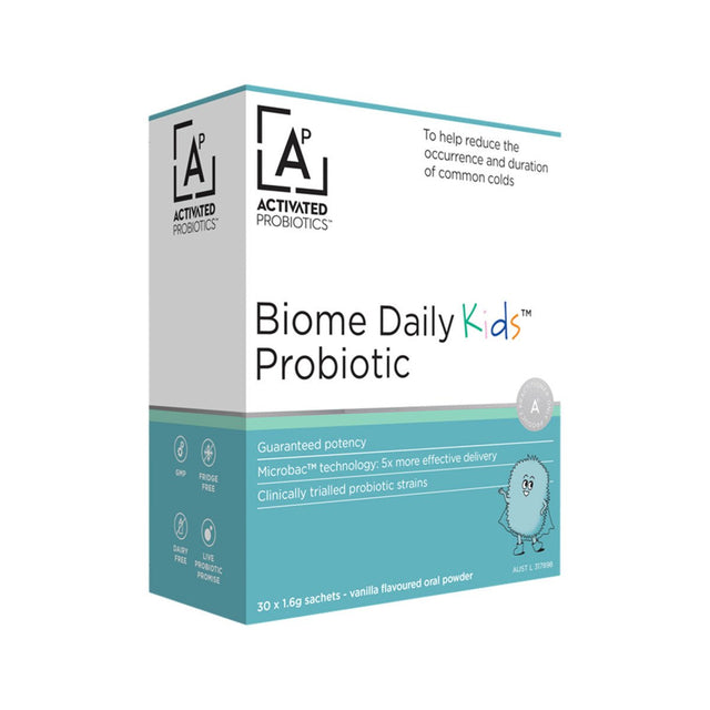 ACTIVATED PROBIOTICS Biome Daily Kids Probiotic Vanilla Sachets 1.6g x 30 Pack - Dr Earth - Practitioner Supplements, Activated Probiotics