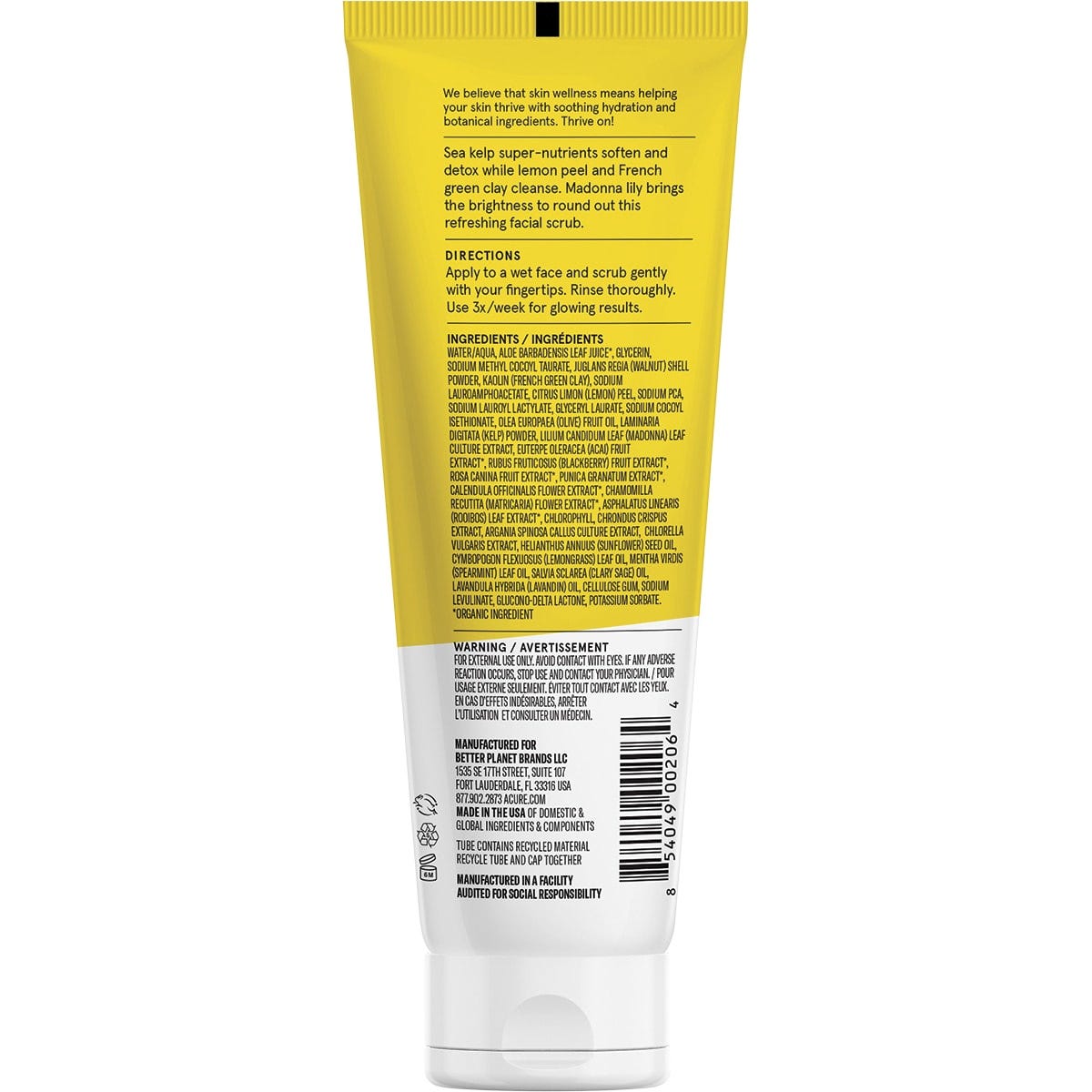 ACURE Brightening Facial Scrub 118ml - Dr Earth - Skincare