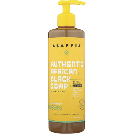 Alaffia African Black Soap All-In-One Peppermint 476ml - Dr Earth - Bath & Body