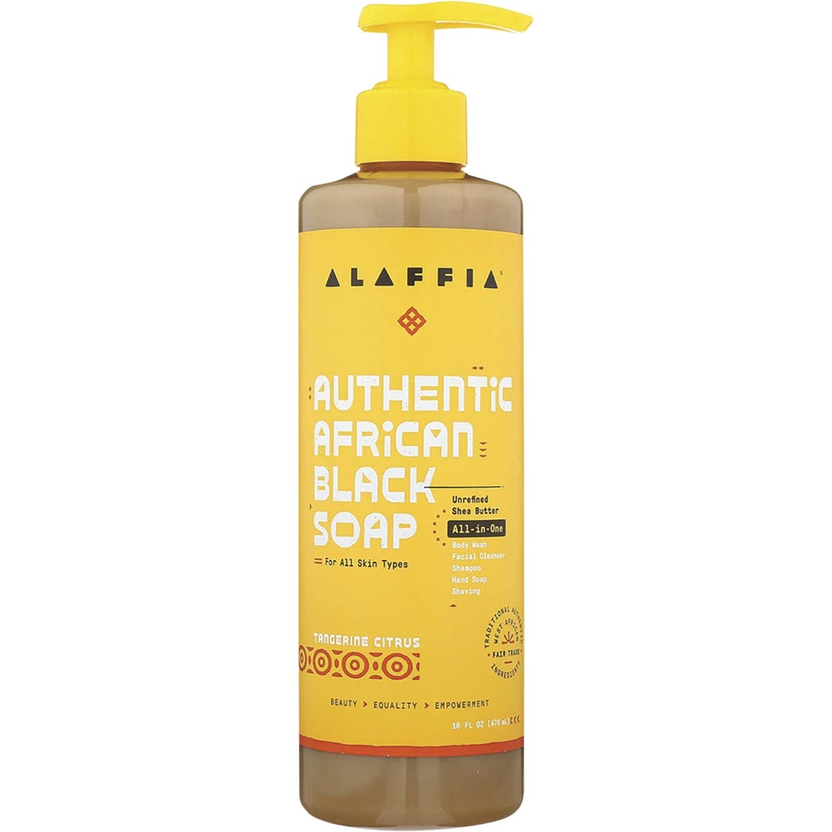 Alaffia African Black Soap All-In-One Tangerine Citrus 476ml - Dr Earth - Bath & Body