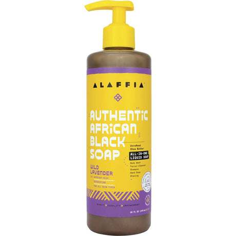 Alaffia African Black Soap All-In-One Wild Lavender 476ml - Dr Earth - Bath & Body