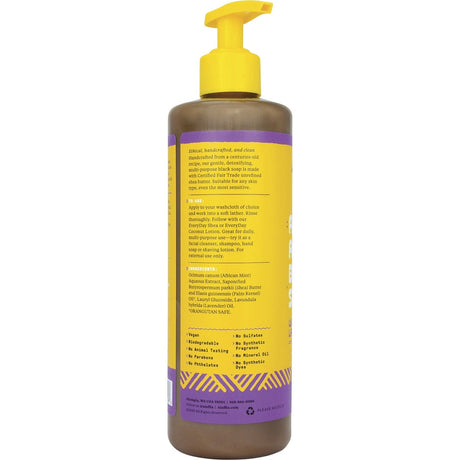 Alaffia African Black Soap All-In-One Wild Lavender 476ml - Dr Earth - Bath & Body