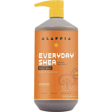 Alaffia Everyday Shea Body Wash Unscented 950ml - Dr Earth - Bath & Body