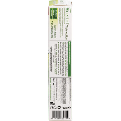 Aloe Dent Toothpaste Fluoride Free Triple Action 100ml - Dr Earth - Oral Care