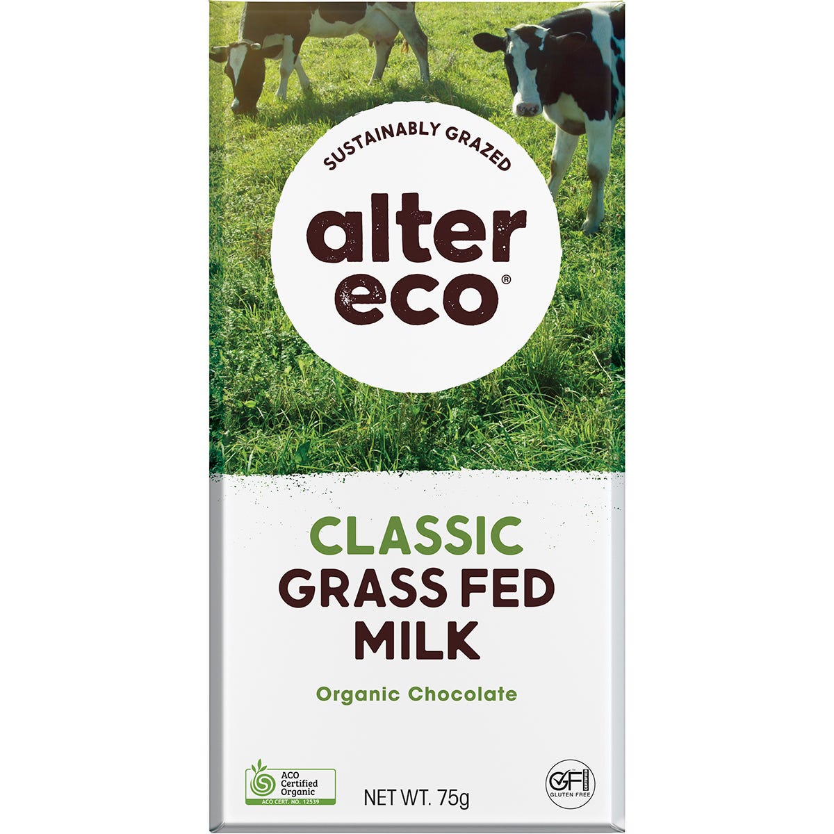 Alter Eco Chocolate Organic Classic Grass Fed Milk 75g - Dr Earth - Chocolate & Carob