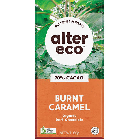 Alter Eco Chocolate Organic Dark Burnt Caramel 80g - Dr Earth - Chocolate & Carob