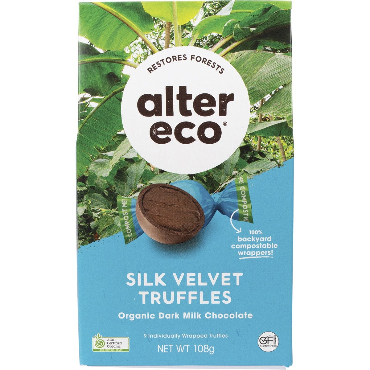 Alter Eco Chocolate Organic Dark Milk Silk Velvet Truffles 108g - Dr Earth - Chocolate & Carob