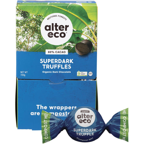 Alter Eco Chocolate Organic Superdark Cacao Truffles 12g - Dr Earth - Chocolate & Carob