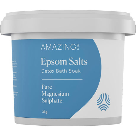 Amazing Oils Epsom Salts Detox Bath Soak Pure Magnesium Sulphate 3kg - Dr Earth - Bath & Body, Magnesium & Salts, Detox