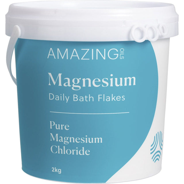 Amazing Oils Magnesium Daily Bath Flakes Pure Magnesium Chloride 2kg - Dr Earth - Bath & Body, Magnesium & Salts