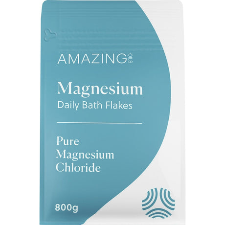 Amazing Oils Magnesium Daily Bath Flakes Pure Magnesium Chloride 800g - Dr Earth - Bath & Body, Magnesium & Salts