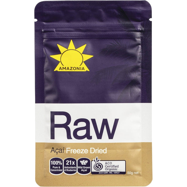 Amazonia Raw Acai Berry Freeze Dried Powder 50g - Dr Earth - Berries