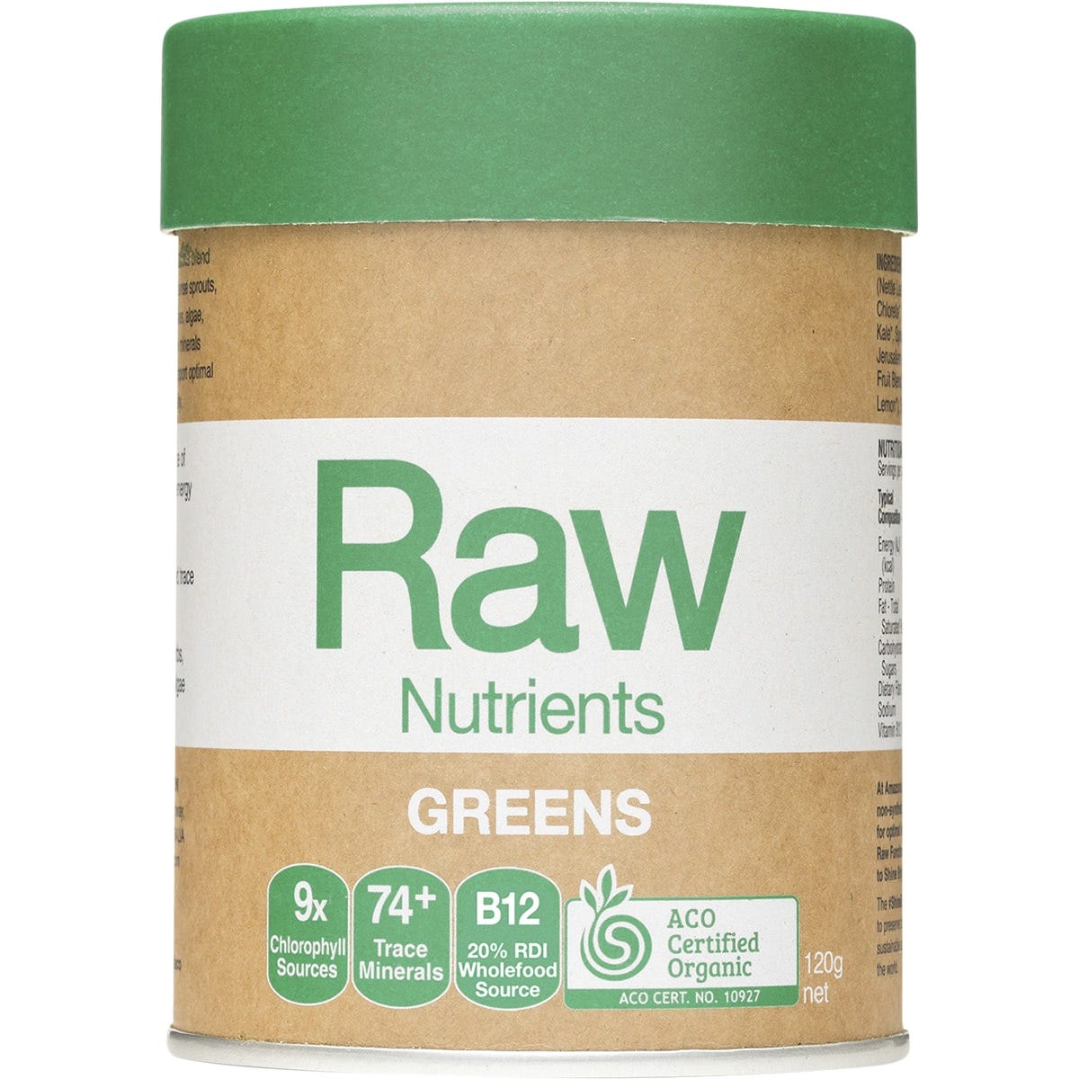 Amazonia Raw Nutrients Greens Mint & Vanilla Flavour 120g - Dr Earth - Greens