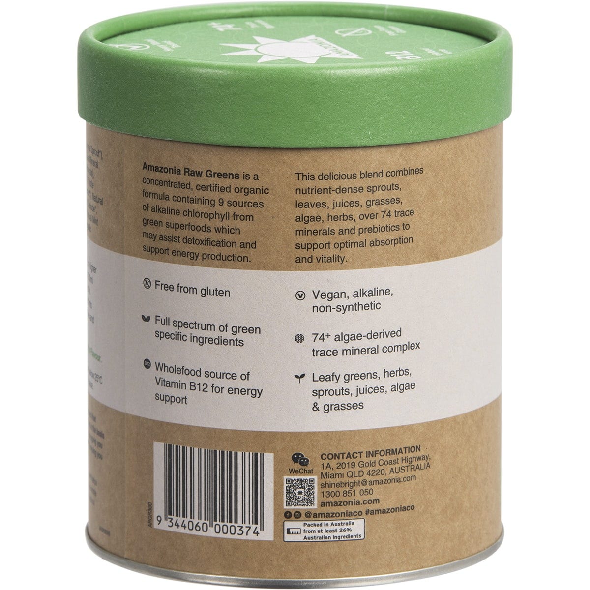 Amazonia Raw Nutrients Greens Mint & Vanilla Flavour 300g - Dr Earth - Greens
