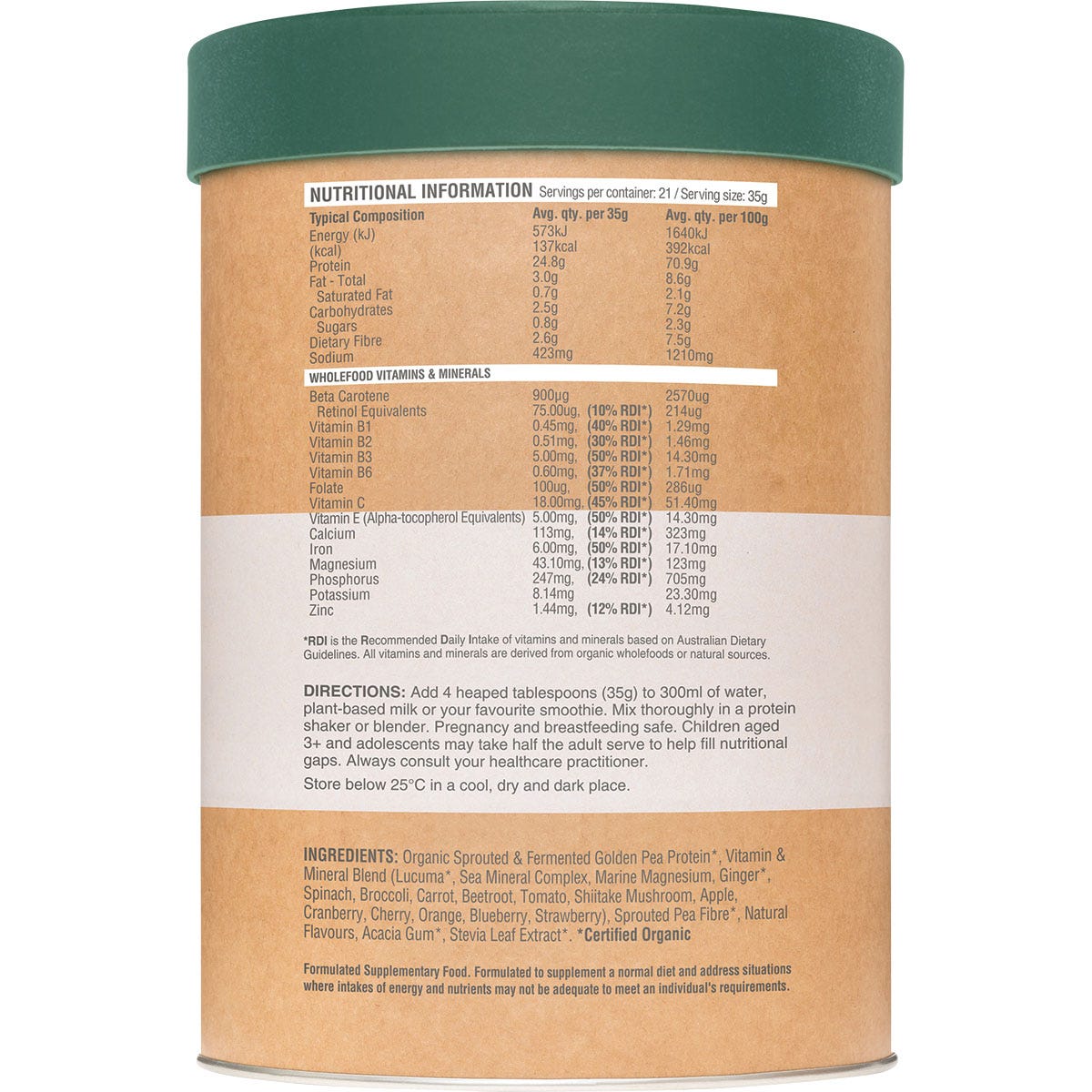 Amazonia Raw Protein Daily Nourish Vanilla 750g - Dr Earth - Nutrition
