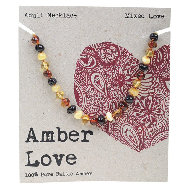 Amber Love Adult's Necklace 100% Baltic Amber Mixed 46cm - Dr Earth - Sleep & Relax