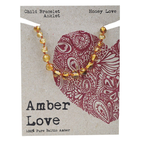 Amber Love Children's Bracelet/Anklet 100% Baltic Amber Honey 14cm - Dr Earth - Baby & Kids