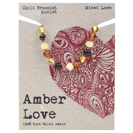 Amber Love Children's Bracelet/Anklet 100% Baltic Amber Mixed 14cm - Dr Earth - Baby & Kids