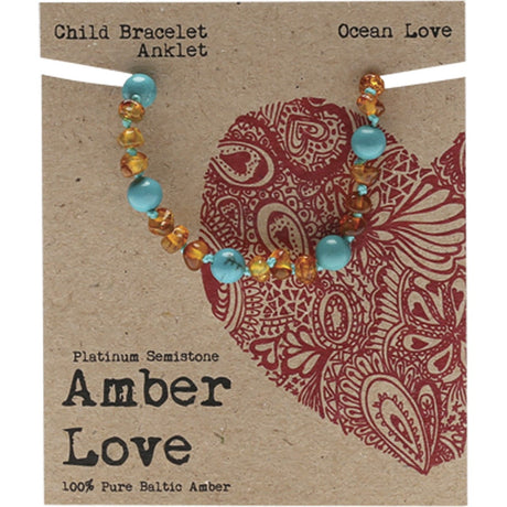 Amber Love Children's Bracelet/Anklet 100% Baltic Amber Ocean 14cm - Dr Earth - Baby & Kids