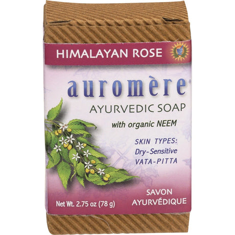 Auromere Neem Soap Ayurvedic Himalayan Rose 78g - Dr Earth - Bath & Body