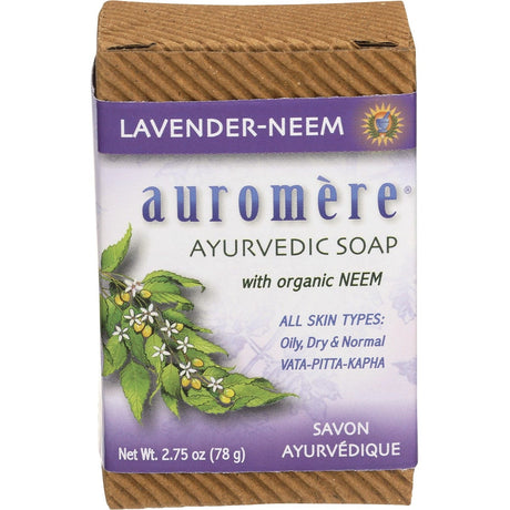 Auromere Neem Soap Ayurvedic Lavender Neem 78g - Dr Earth - Bath & Body