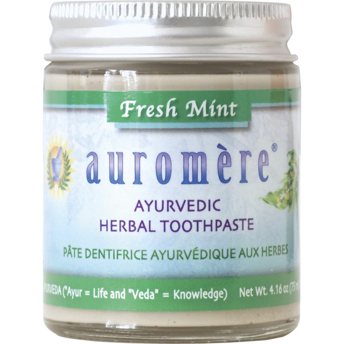 Auromere Toothpaste Ayurvedic Fresh Mint Toothpaste in a Jar 117g Dr